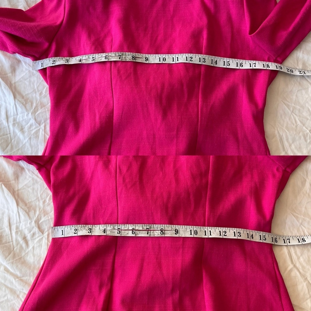 Vintage 80s 90s Hot Pink Blazer with Lace Collar - Picture 14 of 15